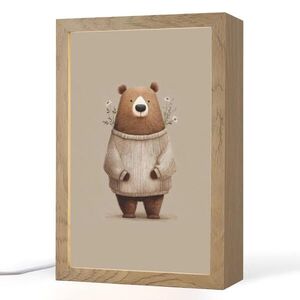 OnlyWow NOČNÁ LAMPA Medveď - Biele kvety - Útulné 20x30 cm vyobraziť
