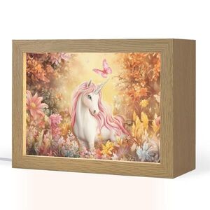 OnlyWow NOČNÁ LAMPA Jednorožec - Kvety - Motýľ - Ružová 20x15 cm vyobraziť