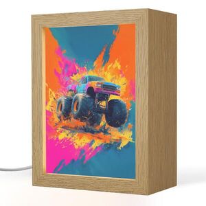 OnlyWow NOČNÁ LAMPA Monster truck - Abstraktné - Striekajúca farba - Farebné 15x20 cm vyobraziť