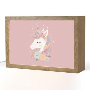 OnlyWow NOČNÁ LAMPA Jednorožec - Ružová - Kvety 30x20 cm vyobraziť