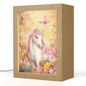 OnlyWow NOČNÁ LAMPA Jednorožec - Kvety - Motýľ - Ružová 15x20 cm vyobraziť