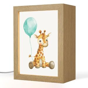 OnlyWow NOČNÁ LAMPA Žirafa - Dieťa - Zvieratá - Modrý balón 15x20 cm vyobraziť