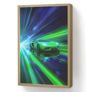 OnlyWow NOČNÁ LAMPA Rýchlosť - Ľahké - Športové auto - Zelené 40x60 cm vyobraziť