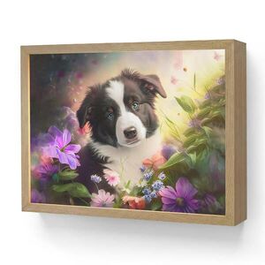 OnlyWow NOČNÁ LAMPA Šteniatko - Slnko - Kvety - Príroda - Border kólia - Pes 40x30 cm vyobraziť