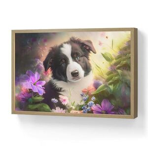 OnlyWow NOČNÁ LAMPA Šteniatko - Slnko - Kvety - Príroda - Border kólia - Pes 60x40 cm vyobraziť