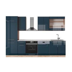 Vicco KUCHYNSKÝ KÚT Fame-Line Tmavomodrá vysoký lesk/dub Goldkraft 300 cm , AP Marble vyobraziť