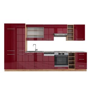 Vicco KUCHYNSKÝ KÚT Fame-Line Bordeaux vysoký lesk/dub Goldkraft 355 cm , AP Marble vyobraziť