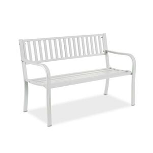 Relaxdays LAVICA biela oceľová 2-miestna 127, 5 cm vyobraziť
