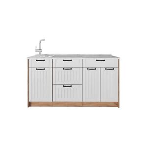 Vicco KUCHYNSKÝ BLOK Fame-Line, Biely vidiecky dom/Dub Goldkraft, 150 cm, AP Marble vyobraziť