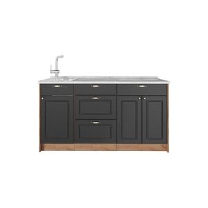 Vicco KUCHYNSKÝ BLOK Fame-Line, Antracitovo-zlatý vidiecky dom, 150 cm, AP Marble vyobraziť