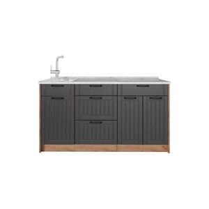 Vicco KUCHYNSKÝ BLOK Fame-Line, Tmavo-sivá, 150 cm, AP Marble vyobraziť