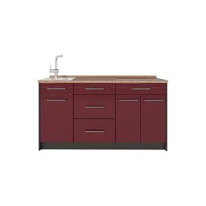 Vicco KUCHYNSKÝ BLOK Fame-Line, Bordeaux vysoký lesk, 150 cm, AP Oak vyobraziť