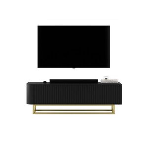 Meble Lindner TV STOLÍK Aurora čierny matný 140 cm s kovovým rámom vyobraziť