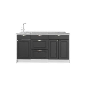 Vicco KUCHYNSKÝ BLOK Fame-Line, Antracitovo-zlatý vidiecky dom, 150 cm, AP Marble vyobraziť
