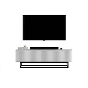 Meble Lindner TV STOLÍK Aurora biely matný 140 cm s kovovým rámom vyobraziť