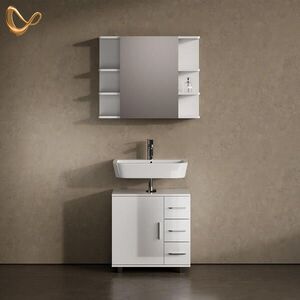 Livinity® SÚPRAVA KÚPEĽŇOVÉHO NÁBYTKU Eisak, Biely vysoký lesk, 2-dielna vyobraziť