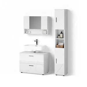 Livinity® SÚPRAVA KÚPEĽŇOVÉHO NÁBYTKU Ronco, Biely vysoký lesk, 3-dielna vyobraziť
