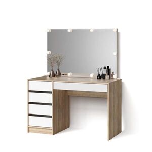 Livinity® TOALETNÝ STOLÍK Imola Biela/Sonoma 120 cm s osvetlením LED vyobraziť