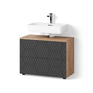 Livinity® SPODNÁ SKRINKA POD UMÝVADLO Ronco Antracit so štruktúrou včelieho plástu 80 x 58.6 cm s 2 zásuvkami vyobraziť