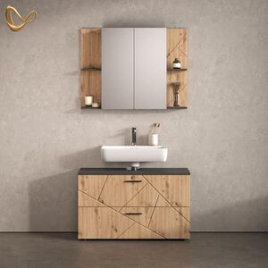 Livinity® SADA KÚPEĽŇOVÉHO NÁBYTKU Ronco, antracitová/Remeselný dub, 2-dielna vyobraziť