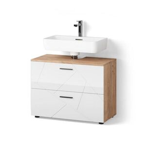 Livinity® SPODNÁ SKRINKA POD UMÝVADLO Ronco Biely vysoký lesk/dub Goldkraft 80 x 58.6 cm vyobraziť
