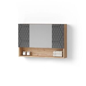 Livinity® KÚPEĽŇOVÁ ZRKADLOVÁ SKRINKA Ronco Antracit so štruktúrou včelieho plástu 80 x 55 cm vyobraziť