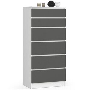 RAUMHIRSCH FURNITURE KOMODA Biela, grafitovo šedá 130/60/40 vyobraziť