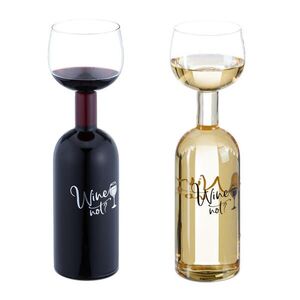 Relaxdays POHÁR Transparentný 750 ml sklo s nápisom Wine not vyobraziť