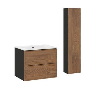 Petits-meubles KÚPEĽŇOVÝ NÁBYTOK 60cm Elena 2-dielna súprava Drevo a čierna farba vyobraziť