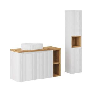Petits-meubles KÚPEĽŇOVÝ NÁBYTOK 100.4cm Riva 2-dielna súprava Biela a drevo vyobraziť