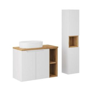 Petits-meubles KÚPEĽŇOVÝ NÁBYTOK 80.4cm Riva 2-dielna súprava Biela a drevo vyobraziť
