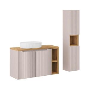 Petits-meubles KÚPEĽŇOVÝ NÁBYTOK 100.4cm Riva 2-dielna súprava Kašmír a drevo vyobraziť