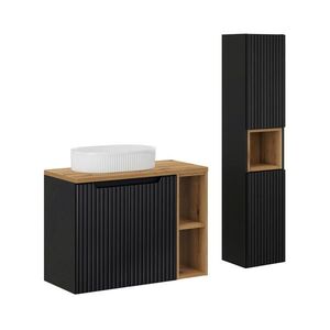 Petits-meubles KÚPEĽŇOVÝ NÁBYTOK 80.4cm Riva 2-dielna súprava Čierna a drevo vyobraziť