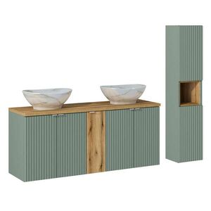 Petits-meubles KÚPEĽŇOVÝ NÁBYTOK 140cm Jade 2-dielna súprava Zelená a drevo vyobraziť