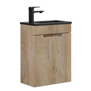 Badplaats SET UMÝVADLA S SKRINKOU Thermis 2 diely svetlý dub - čierne umývadlo - 40 x 22 x 53 cm vyobraziť