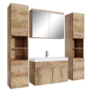 Badplaats KÚPEĽŇOVÁ ZOSTAVA Paso LED 5 diely gaštanový dub - 80 x 40 x 55 cm vyobraziť