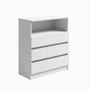 Home Collective KOMODA 76 cm šírka s 3 zásuvkami a 1 otvorenou priehradkou, biela vyobraziť