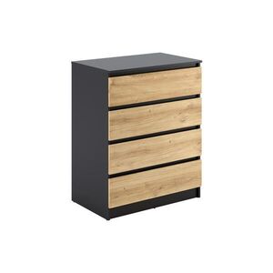 Home Collective KOMODA so 4 zásuvkami, šírka 80 cm, antracit / dub Artisan vyobraziť
