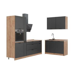 Vicco KUCHYŇA Fame-Line, Tmavo-sivá/Dub Goldkraft, 220 x 120 cm, AP Oak vyobraziť