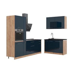 Vicco KUCHYŇA Fame-Line, Tmavo modrá vysoký lesk/Dub Goldkraft, 340 x cm, AP Antracit vyobraziť