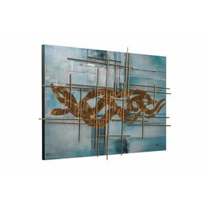 KUNSTLOFT RUČNE MAĽOVANÝ AKRYLOVÝ OBRAZ 120/80 cm, modrý/zlatý, figurálny motív vyobraziť