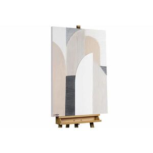 KUNSTLOFT RUČNE MAĽOVANÝ AKRYLOVÝ OBRAZ 75/100 cm, biely/béžový, abstraktný geometrický motív vyobraziť