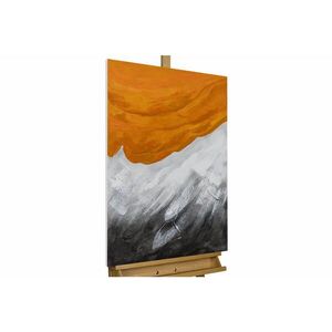 KUNSTLOFT RUČNE MAĽOVANÝ AKRYLOVÝ OBRAZ 60/90 cm, sivý/oranžový, abstraktný geometrický motív vyobraziť