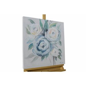 KUNSTLOFT RUČNE MAĽOVANÝ AKRYLOVÝ OBRAZ 60/60 cm, modrý/biely, prírodný a botanický motív vyobraziť