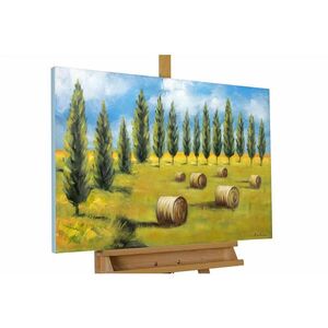 KUNSTLOFT RUČNE MAĽOVANÝ AKRYLOVÝ OBRAZ 90/60 cm, zelený/béžový, krajinný motív vyobraziť