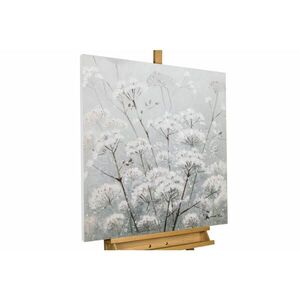 KUNSTLOFT RUČNE MAĽOVANÝ AKRYLOVÝ OBRAZ 80/80 cm, biely/sivý, prírodný a botanický motív vyobraziť