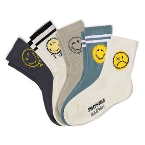 Detské tenisové ponožky SMILEYWORLD®, 5 párov, biele/sivé/petrolejové vyobraziť