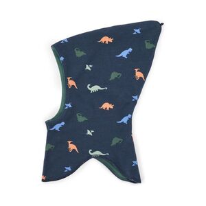 Detská obojstranná čiapka snood, dinosaury vyobraziť