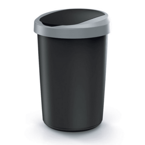 Kôš odpadkový COMPACTA R FLAP čierny so svetlo šedým vekom 40l vyobraziť