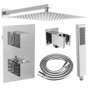 MEXEN/S - Cube DR02 podomietkový sprchový SET + slim sprcha 40, chróm 77502DR0240-00 vyobraziť